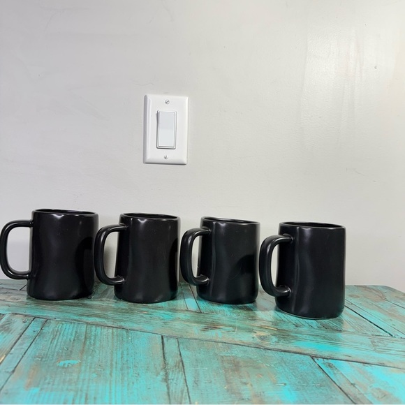 Rae Dunn Set of 4 Black Coffee Mugs - Picture 3 of 6